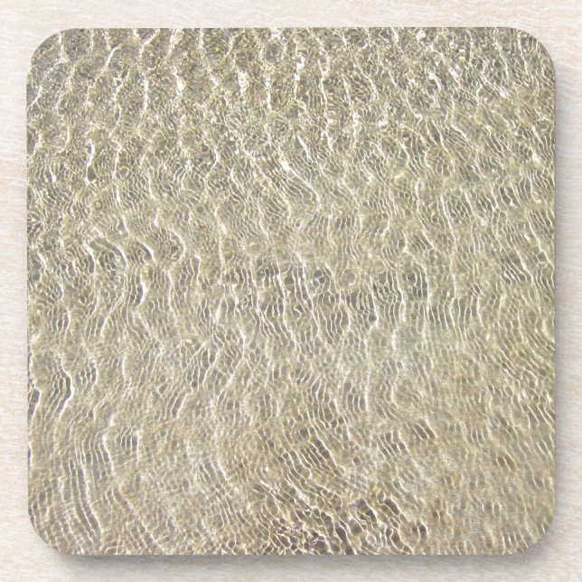 Tan Crocodile Leather Pattern Beverage Coaster (Front)