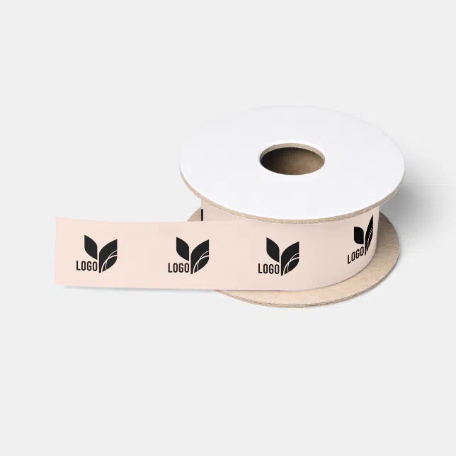 Tan Custom Business Logo Satin Ribbon | Zazzle