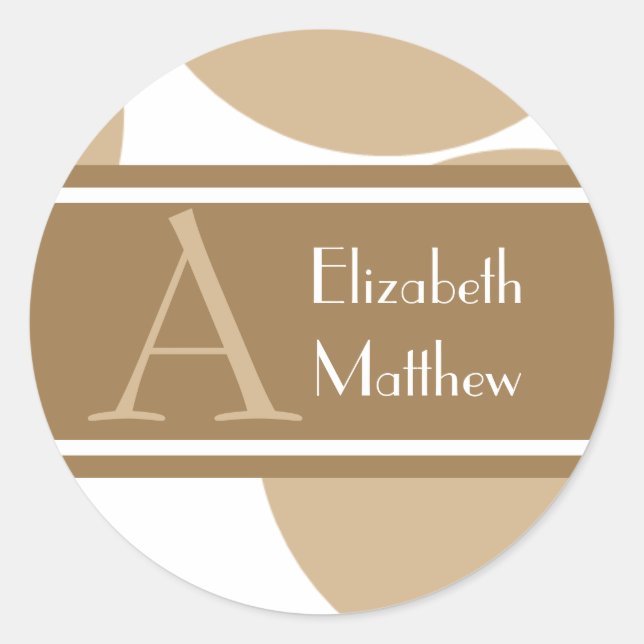 Tan Customize Last and First Name Sticker (Front)
