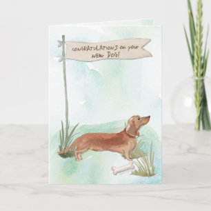 Tan Dachshund Congratulations on New Dog Card
