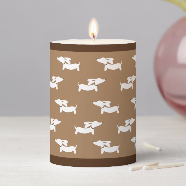 Tan Dachshund Gender Neutral Nursery  Pillar Candle (In Situ)