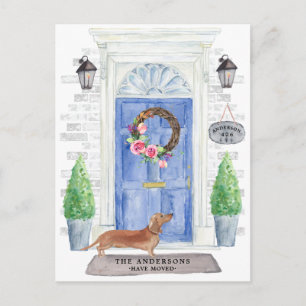 Tan Dachshund Moving Announcement Postcard