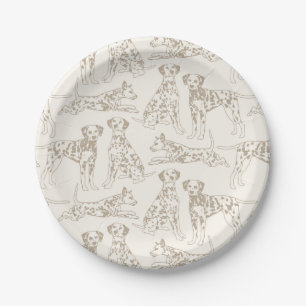 Tan Dalmatian Dogs Paper Plates