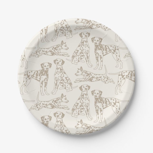 Tan Dalmatian Dogs Paper Plates (Front)