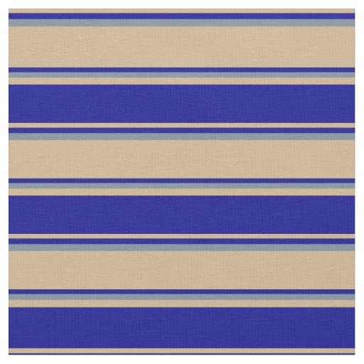 Tan, Dark Blue, and Light Slate Gray Pattern Fabric