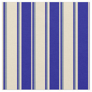 Tan, Dark Blue & Light Slate Gray Lines Pattern Fabric