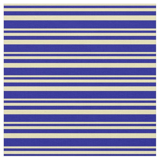 Tan & Dark Blue Striped Pattern Fabric