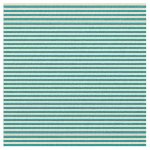 Tan & Dark Cyan Lines Pattern Fabric