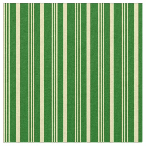 Tan & Dark Green Lines/Stripes Pattern Fabric