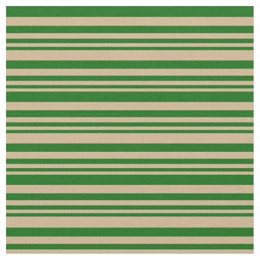 Tan & Dark Green Striped/Lined Pattern Fabric