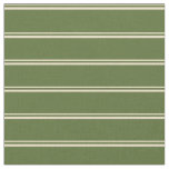 [ Thumbnail: Tan & Dark Olive Green Colored Lines Fabric ]