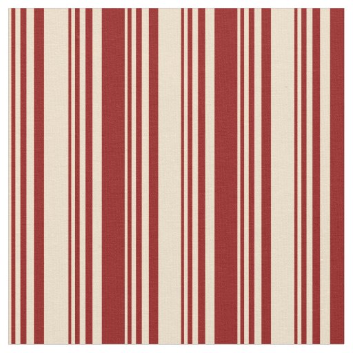 Tan & Dark Red Colored Lines Fabric