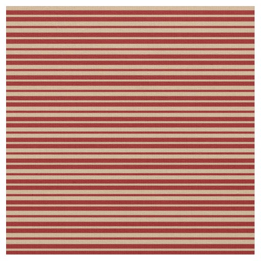 Tan & Dark Red Lines/Stripes Pattern Fabric