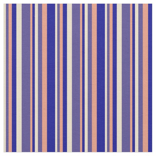 Tan, Dark Slate Blue, Dark Salmon & Dark Blue Fabric
