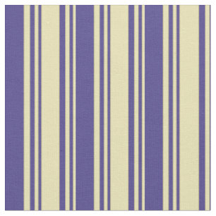 Tan & Dark Slate Blue Stripes Pattern Fabric