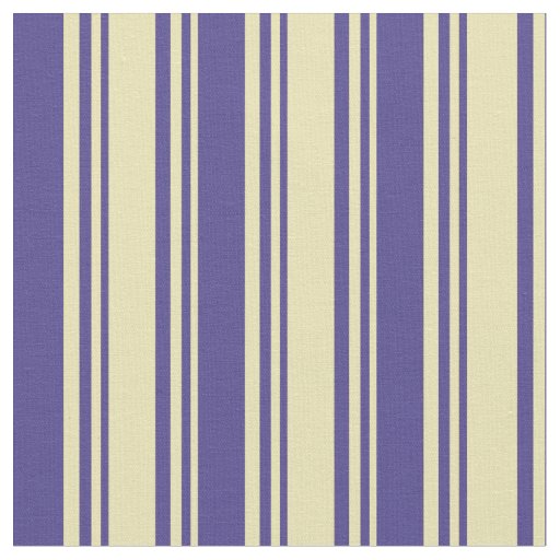 Tan & Dark Slate Blue Stripes Pattern Fabric