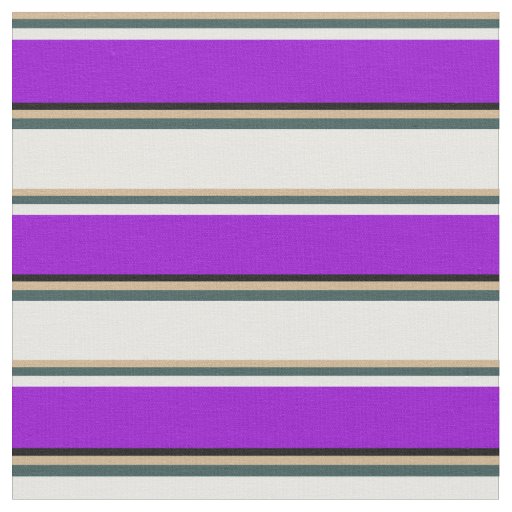 Tan, Dark Slate Gray, Mint Cream, Violet & Black Fabric