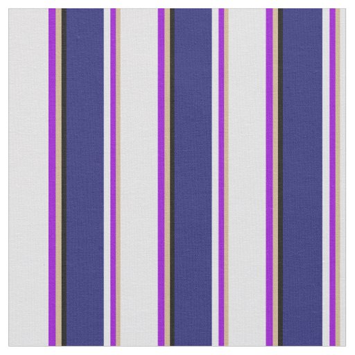 Tan, Dark Violet, Lavender, Midnight Blue & Black Fabric
