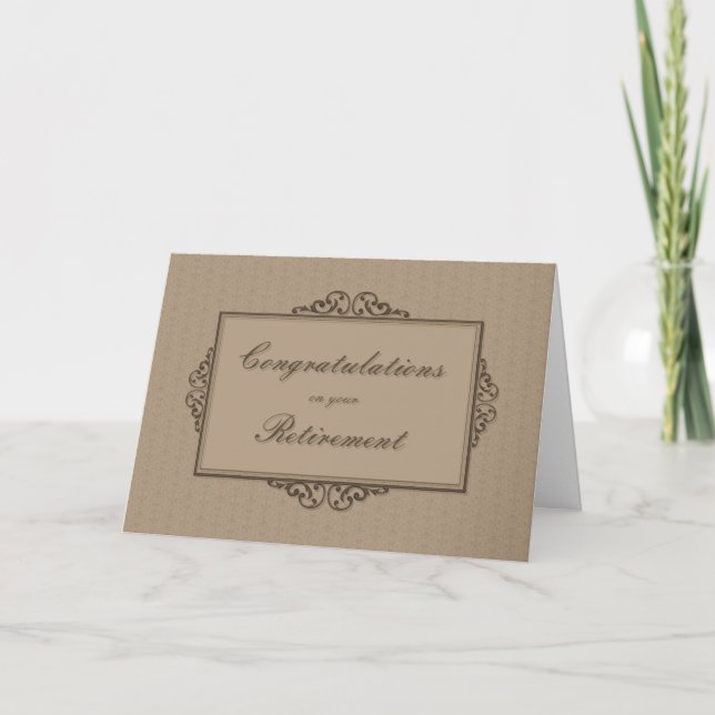 Tan Deco Retirement Card (Front)