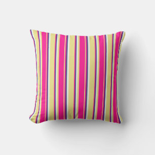 Tan, Deep Pink, Dark Slate Blue & Mint Cream Throw Pillow