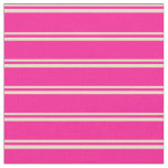 [ Thumbnail: Tan & Deep Pink Lines/Stripes Pattern Fabric ]