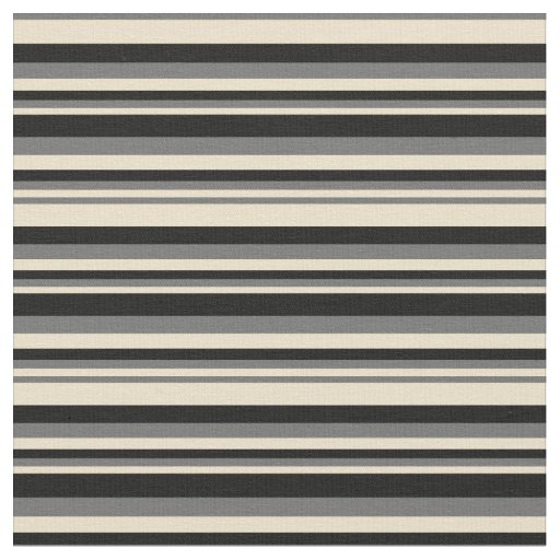 Tan, Dim Gray, and Black Lined/Striped Pattern Fabric