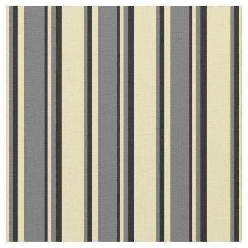 Tan, Dim Gray, and Black Pattern of Stripes Fabric