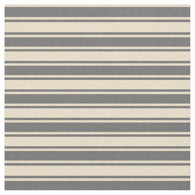 Tan & Dim Gray Colored Stripes Fabric (Close Up)