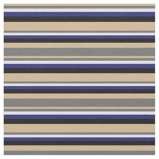 Tan, Dim Gray, Lavender, Midnight Blue & Black Fabric