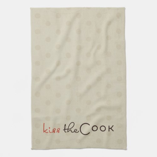 Tan Dots Kiss the Cook Kitchen Towel