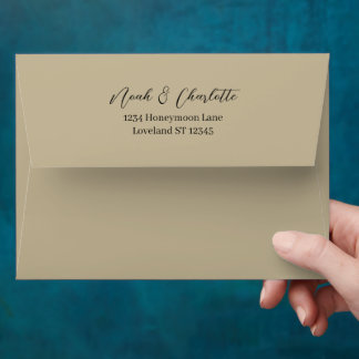 Tan Ecru Earth Tones Wedding Special Occasion  Envelope