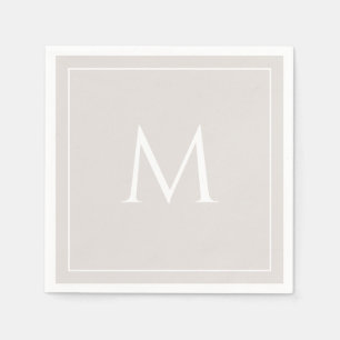 Tan elegant monogram initial napkins