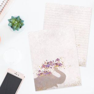 Tan Elephant Dreamy Boho Chic Scrapbooking Paper