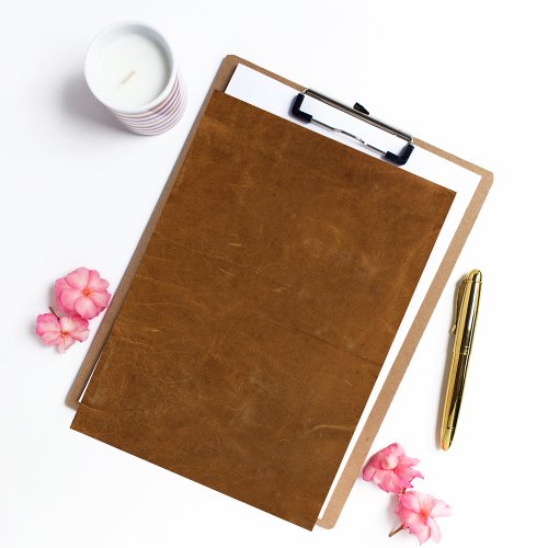 Tan Faux Leather Note Card