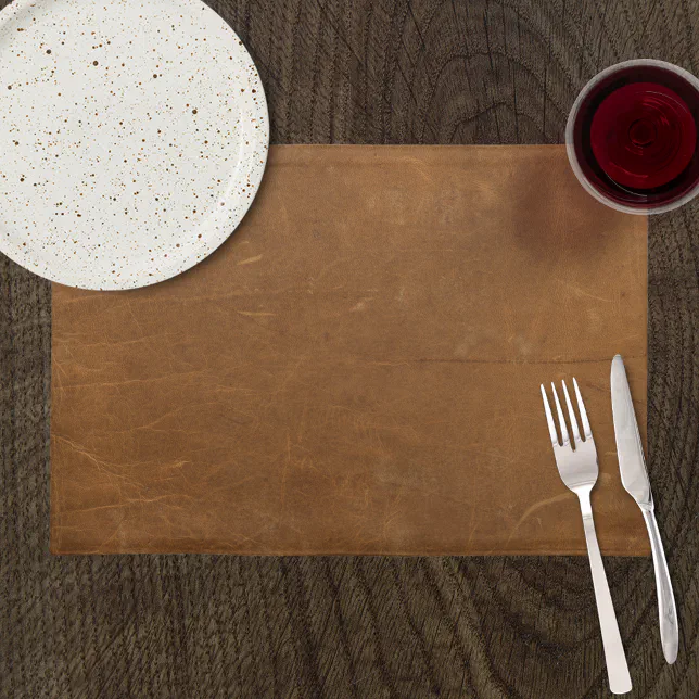 Tan Faux Leather Placemat Zazzle