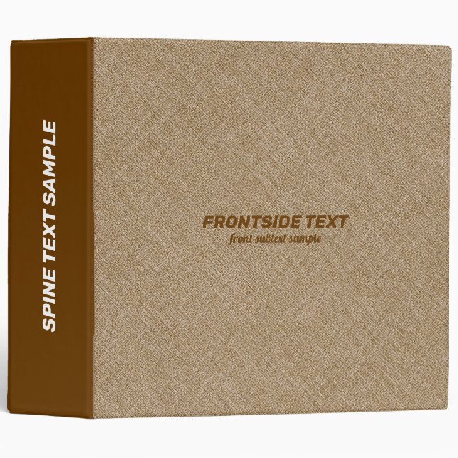 Tan faux linen background 3 ring binder (Front/Spine)