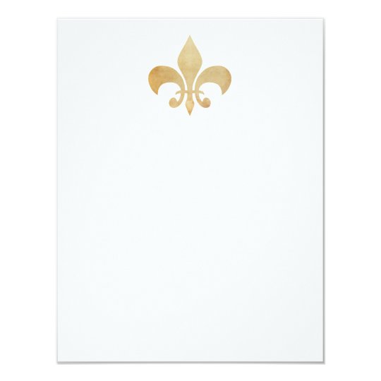 Tan Fleur de Lis Flat Note Cards