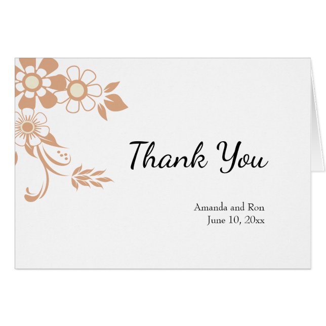 Tan Floral Swirl Cards (Front Horizontal)