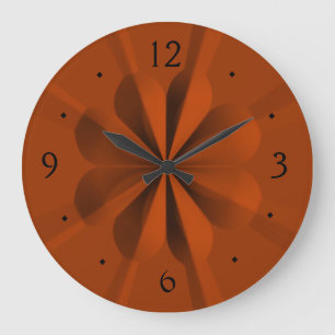 Tan Flower Design in Relief>Patterned Wall Clocks