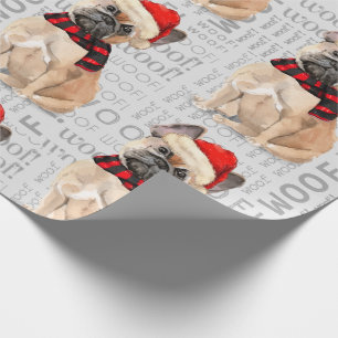 Tan French Bulldog Christmas for Dog Lovers Wrapping Paper