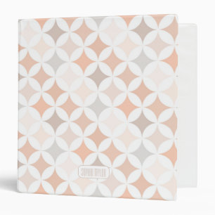 Tan Geometric Diamond Circles 3 Ring Binder