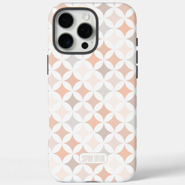 Tan Geometric Diamond Circles  Case-Mate iPhone Case (Back)