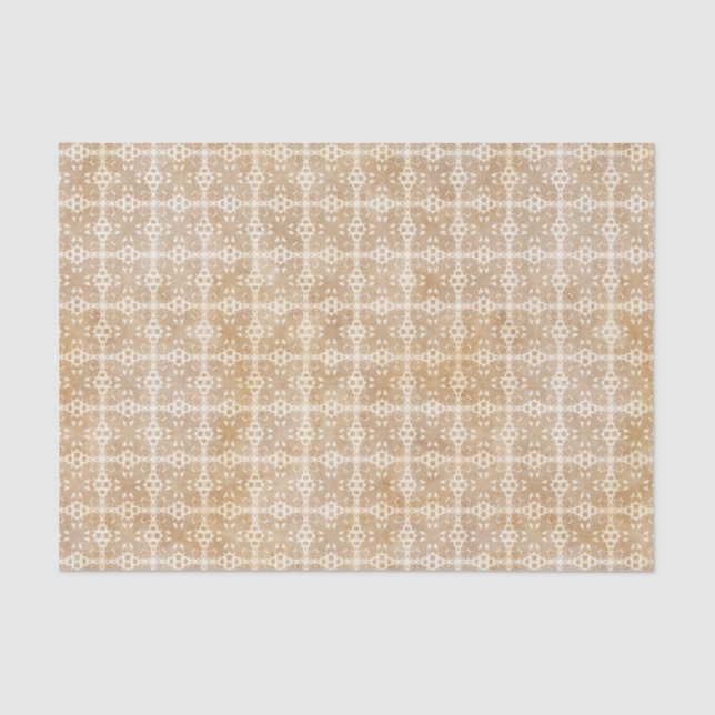Tan Geometric Pattern Tissue Paper (Front)