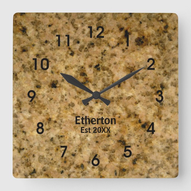 Tan Granite Style Pattern Acrylic Wall Clock (Front)