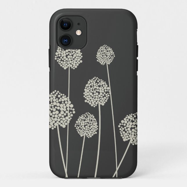 TAN/GRAY STRANGE FLOWERS iPhone Case (Back)