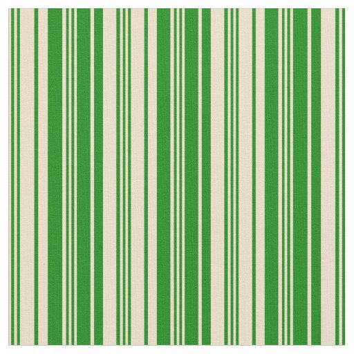 Tan & Green Colored Lined Pattern Fabric