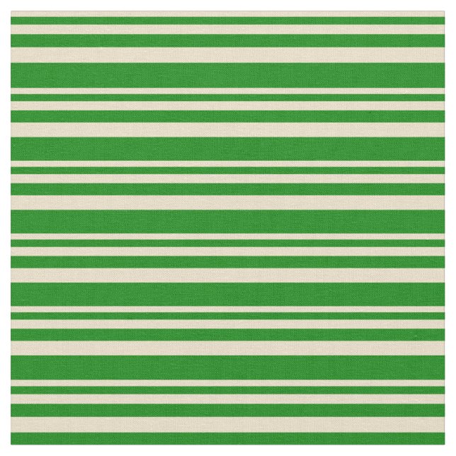 Tan & Green Colored Lines Fabric (Close Up)