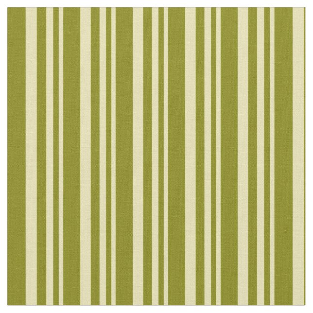 Tan & Green Colored Lines Fabric (Close Up)