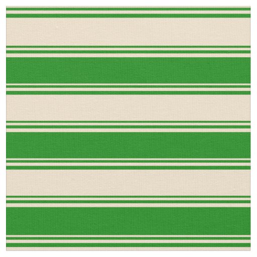 Tan & Green Colored Lines Pattern Fabric