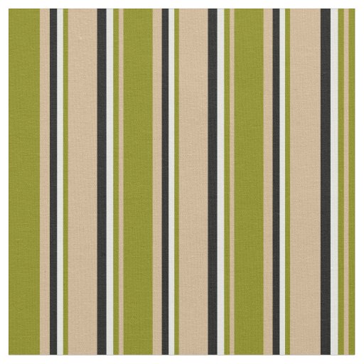 Tan, Green, Light Cyan, and Black Pattern Fabric